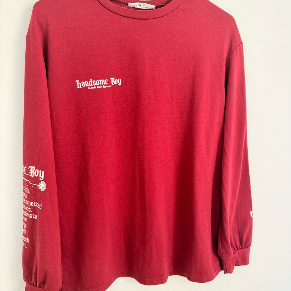 Red Long Sleeve Graphic kids Tee